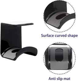 2 Stuks - Koptelefoonstandaard - Headset Hanger - Universele Koptelefoon Houder - Zwart - Kunststof - 6.5*5.5*7.6cm - Antislip En Duurzame Gaming Headset Stand - Praktische Muurbeugel - Voor Bureau En Computertafel - Geschikt Voor Alle Hoofdtelefoons — thumbnail 2
