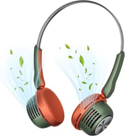 Draagbare halsventilator – Oplaadbaar via USB – Bladloze nekventilator voor om de hals – Handsfree en veilig – Koelend – Van PP-materiaal – Geschikt voor buiten – Groen — thumbnail 1
