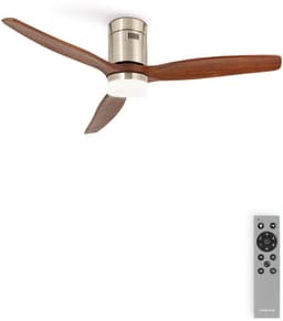 CREATE - Plafondventilator 40W silent Ø132 cm - Met Verlichting drie temperaturen - Met Afstandsbediening - 6 Snelheden - Timer - Zomer/Winter functie - Níkkel - WIND CALM — thumbnail 1