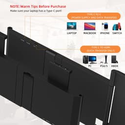 UFTA Laptop Monitor - Draagbare Monitor - 14 inch - FHD 1080P IPS Scherm -Uitbreiding Dubbel Scherm voor Portable Laptop - Zwart — thumbnail 5
