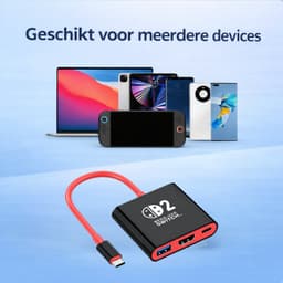 Docking Station geschikt voor Nintendo Switch 2, Nintendo Switch OLED & Nintendo Switch - Zwart/rood — thumbnail 2