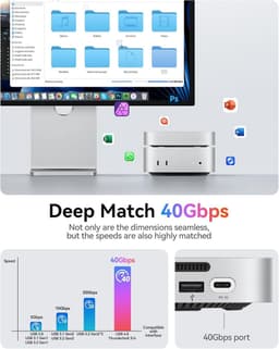 Externe SSD - Draagbare Harde Schijf - Snelle Data Overdracht - USB4 40 Gbps - 512GB - Zilver — thumbnail 4