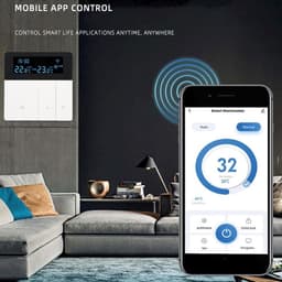 Slimme Thermostaat - Programmeerbare Thermostaat - Comfort Verhogend - Vlamvertragend Materiaal - 86 x 86 mm - Wit — thumbnail 5