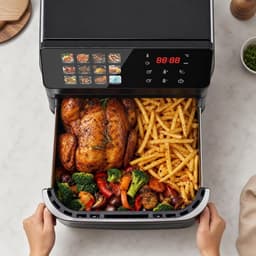 Heteluchtfriteuse Oven - Airfryer XXL - Gezond Koken - Met Kijkvenster - 12 Liter - Zwart — thumbnail 3