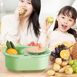 Salade Spinner - Sla Wasmachine - Groenten Wassen - Handslinger Bediening - 347 x 267 x 206 cm - Groen — thumbnail 4