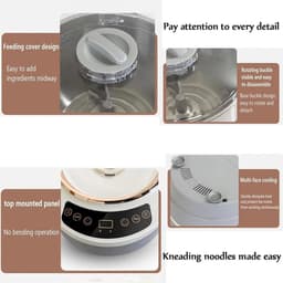 Elektrische Deegmenger - Deegmaker Keuken - Bakken Brood Croissants - Intelligent Touchscreen Timer - 5L Capaciteit — thumbnail 2