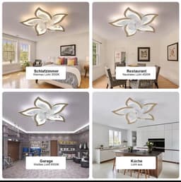 5 Lotus Ventilator - Bedienbaar Met Afstandsbediening & APP - Hout Look - Plafondventilator - Plafonniere - 6 Standen - Moderne Lamp - ⌀ 69cm — thumbnail 4