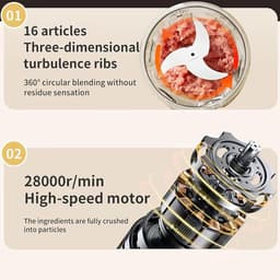 Mini Keukenmachine - Elektrische Hakker - Snel Ingrediënten Snijden - Eénknopsbediening - 350ml Capaciteit - Roze — thumbnail 3