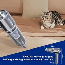 Draadloze Handstofzuiger Auto – 22000Pa Krachtige Zuigkracht – Accu Oplaadbaar – Compact & Lichtgewicht – Mini Stofzuiger met Blaasfunctie — thumbnail 3