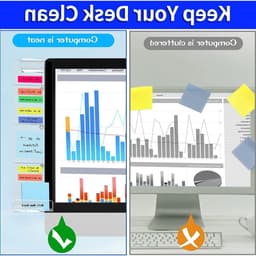 Multifunctionele Monitor Side Panel van Acryl voor Notities en Telefoonhouder voor Thuis en Kantoor, 2 Stuks — thumbnail 3