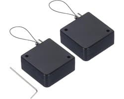 Kabelslot Afstandsbediening - Veiligheidsslot Afstandsbediening - Beveiligen Televisie - Intrekbaar met Dubbelzijdige Lijm - 600 g - Zwart