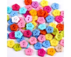 Assortiment van 100 Stuks 2-Hole Naaiknopen, Gemengde Bloembuds, 12.5mm voor Breien, Naaien en Creatieve Kerstdecoraties
