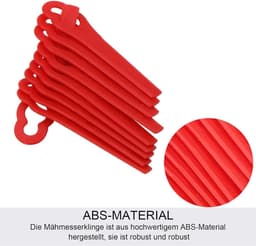 100 stuks vervangende kunststof lemmeten – Voor trimmer, grasmaaier, tuin en gazon — thumbnail 4