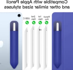 Pencil Holder Sticker voor Apple Pencil en Stylus Pennen, Elastische Pocket Pouch voor iPad, Adhesieve Sleeve in Navy Blauw — thumbnail 5