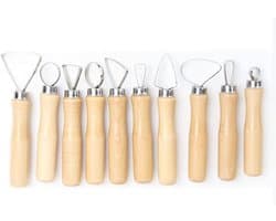 10-delige RVS Keramiek Pottenbakkers Sculptuur Toolset met Platte Draad voor Snijden, Schrapen en Modellen