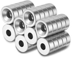 Set van 40 krachtige neodymium magneten 8 x 3 mm met verzonken kop voor diverse toepassingen, ideaal voor koelkast, magneetbord en kantoor