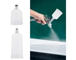 Grote capaciteit airbrush beker voor spuitpistool, milieuvriendelijke verf en vervangende verfbekers