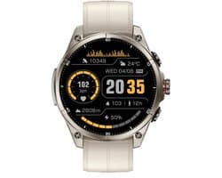 Royal Empire Smartwatch Heren met GPS & Belfunctie – Sporten Zonder Telefoon – 1.43” AMOLED – Hartslag & SpO2 – 5ATM Waterdicht – RVS & TPU Band – Zilver