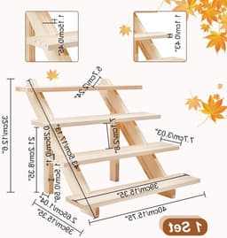 4-laagse Oorbellen Display Stand van Hout, Verstelbare Oorbellenhouder voor Sieraden, Perfect voor Winkels en Ambachtelijke Opslag, 39 x 40 x 32cm — thumbnail 5
