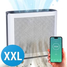 Luchtreiniger Premium met App - CADR 360 m³/u - Air Purifier XL - Luchtreinigers met HEPA Filter en Ionisator - Werkt tegen Huisstofmijt, Hooikoorts, Allergie - Silvergear — thumbnail 1