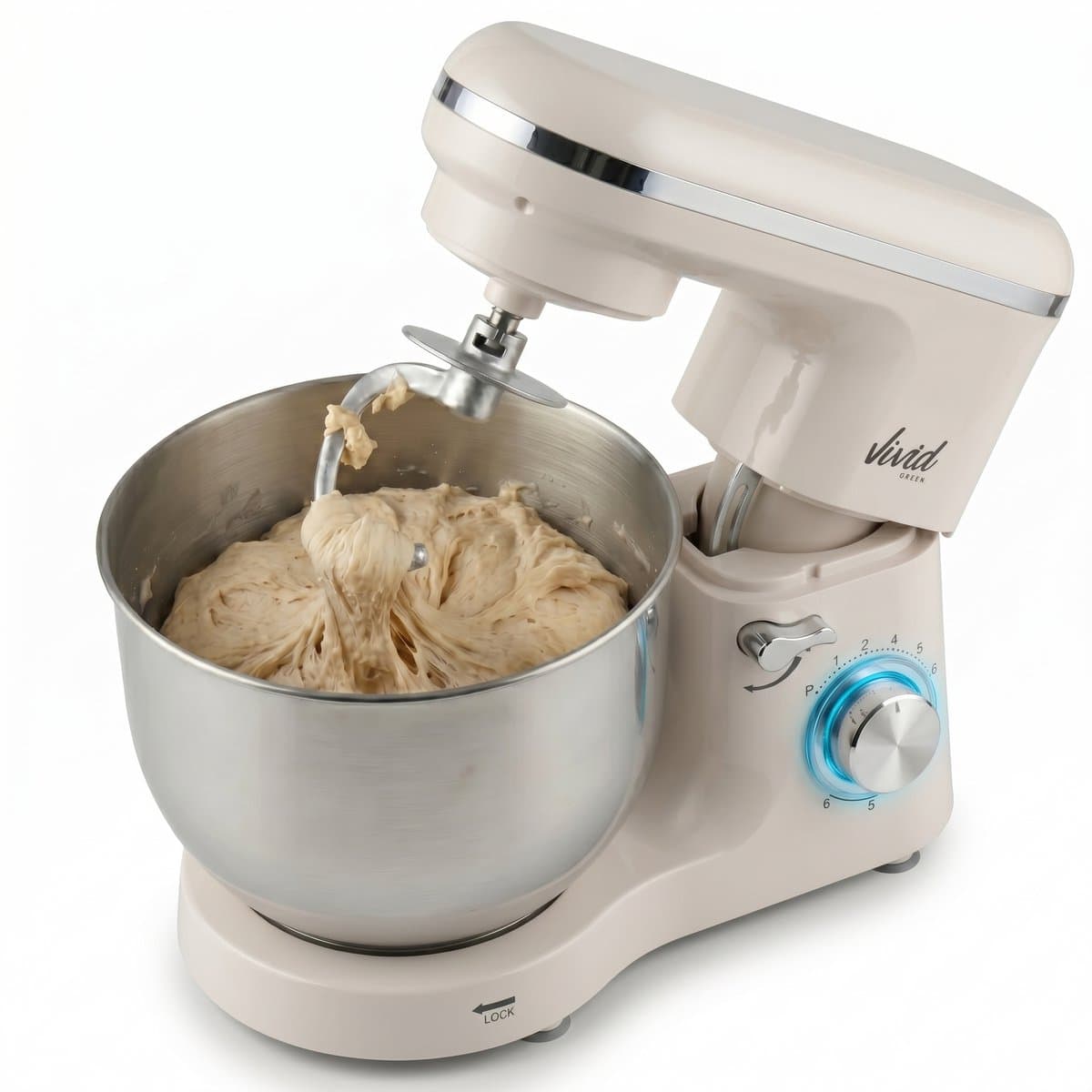 Vivid Green 2000W Keukenrobot - 6.2L - Mixer met Mengkom - Keukenmachine - Keukenmixer - Creme — afbeelding 1