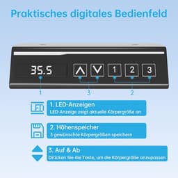 Elektrisch in hoogte verstelbaar ergonomisch zit-sta-bureau 160x60 cm | Computerbureau voor thuiskantoor, geheugenfunctie, verstelbare poten, 100 kg draagvermogen, wit — thumbnail 5