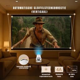 RUX® Draagbare beamer - Beamer - Projector - Mini Beamer - Wit - 10cm x 9cm x 16cm — thumbnail 4