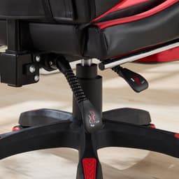 Ergonomische Bureaustoel/Gamingstoel – Verstelbare Rugleuning – 360° Draaibaar - Met Armleuningen En Voetsteun - Hoofdsteun & Lendensteun - Zwart, rood — thumbnail 5