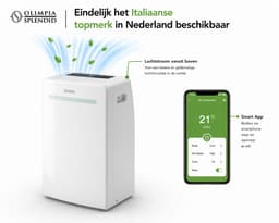 Stille Mobiel Airco 10.000 BTU – WiFi – HEPA Luchtfilter – Design Airco voor Slaapkamer & Woonkamer – Olimpia Splendid AIRA 10 — thumbnail 1