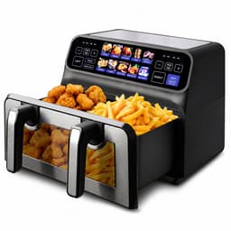Jensaro Airfryer Dubbele Mand 9L XXL - 2200W Heteluchtfriteuse - 2x4,5L - LED Touchscreen - 10 Programma’s - Olievrij Frituren — thumbnail 1