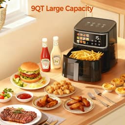 Innovastore Airfryer - Heteluchtfriteuse - Luchtfriteuse - Koken - Digitaal scherm - Led-touchscreen - Kijkvenster - 8L - Zwart — thumbnail 2