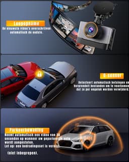 RUX® Dashcam Voor en Achter - Dashcam - Parkeermonitor - Zwart - 4cm x 9cm x 6cm — thumbnail 5