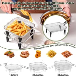 Accessoires voor vierkante heteluchtfriteuses, inclusief hittebestendige tang en antislipmatjes — thumbnail 4