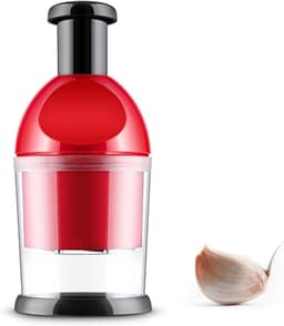 Mini Keukenmachine - Groente Hakker - Snel Ingrediënten Snijden - Roestvrij Staal - Handmatig - Zilver — thumbnail 1