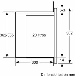 Inbouw Magnetron Zonder Rand 38 cm met Grill en 20 Liter Inhoud — thumbnail 3