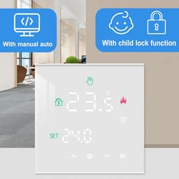 Slimme Wifi Thermostaat - Digitale Verwarming - Vloerverwarming Regelen - App en Spraakbesturing - 16 Ampere - Wit — thumbnail 5