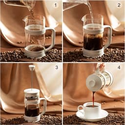 French Press Koffie/Thee Maker, Camping Mini Koffie/Thee Pers van 304 Roestvrij Staal Filter en Hittebestendig Glas, Cold Brew Koffiezetapparaat 11,8 oz voor Reizen & Thuis Cadeau (Wit) — thumbnail 4