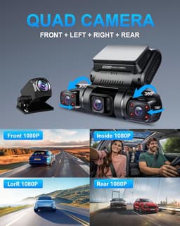 Dash Cam - Auto Camera - Rij Veilig - 4 Kanalen Opname - 1080p FHD - Zwart — thumbnail 3