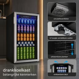 Sello! mini koelkast – compressor– blikjes – wijnflessen – luchtgekoeld – glazen deur – 0°C tot 16°C – fluisterstil – led — thumbnail 4