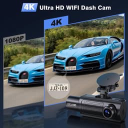 3 Kanaals Dashcam - Autocamera Set - Verkeersveiligheid Ondersteunen - 4K Voor 1080p Binnen/Achter - Inclusief 64GB Kaart - Zilver — thumbnail 2