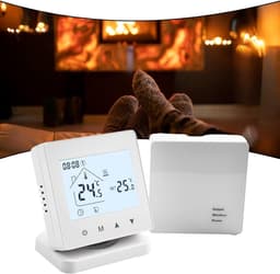 Slimme Thermostaat - Verwarming Regelaar - Comfort Verhoging - Draadloze Bediening - 30 Meter Bereik - Wit — thumbnail 3