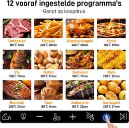 Digitale Airfryer XXL 9L Sinaopus 8005A -1800W Heteluchtfriteuse - Kleurendisplay - 12 Voorgeprogrammeerde Functies - Slimme Tijd & Temperatuurregeling - Capaciteit voor 5 Personen — thumbnail 5