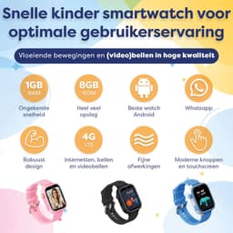 AngelTech Ultra GPS Horloge Kind Met Simkaart 4G – SOS knop – Smartwatch Kinderen – Whatsapp - HD Camera en Videobellen – Smartwatch Kind – GPS Tracker Kind – Smartwatch Kids - Elke polsmaat – Roze — thumbnail 9