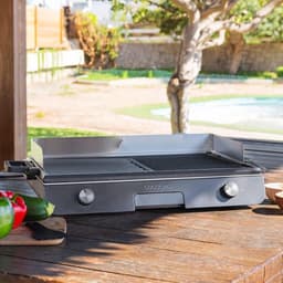 GrillMaster Pro 3000W Elektrische Tafelgrill met Dubbel Kookoppervlak, Rockstone Anti-aanbaklaag, Instelbare Thermostaat en Vetopvangbak, 38 x 58 x 10,5 cm — thumbnail 2