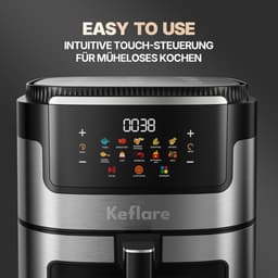 Heteluchtfriteuse Oven - Airfryer Groot - Gezond Frituren - 10 Liter Inhoud - 2100 Watt - Zwart — thumbnail 5