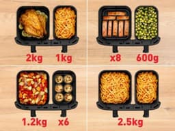 Heteluchtfriteuse Dubbel - Airfryer XXL - Grote Maaltijden Bereiden - Dubbele Lades - 11 Liter Inhoud - Zwart — thumbnail 3
