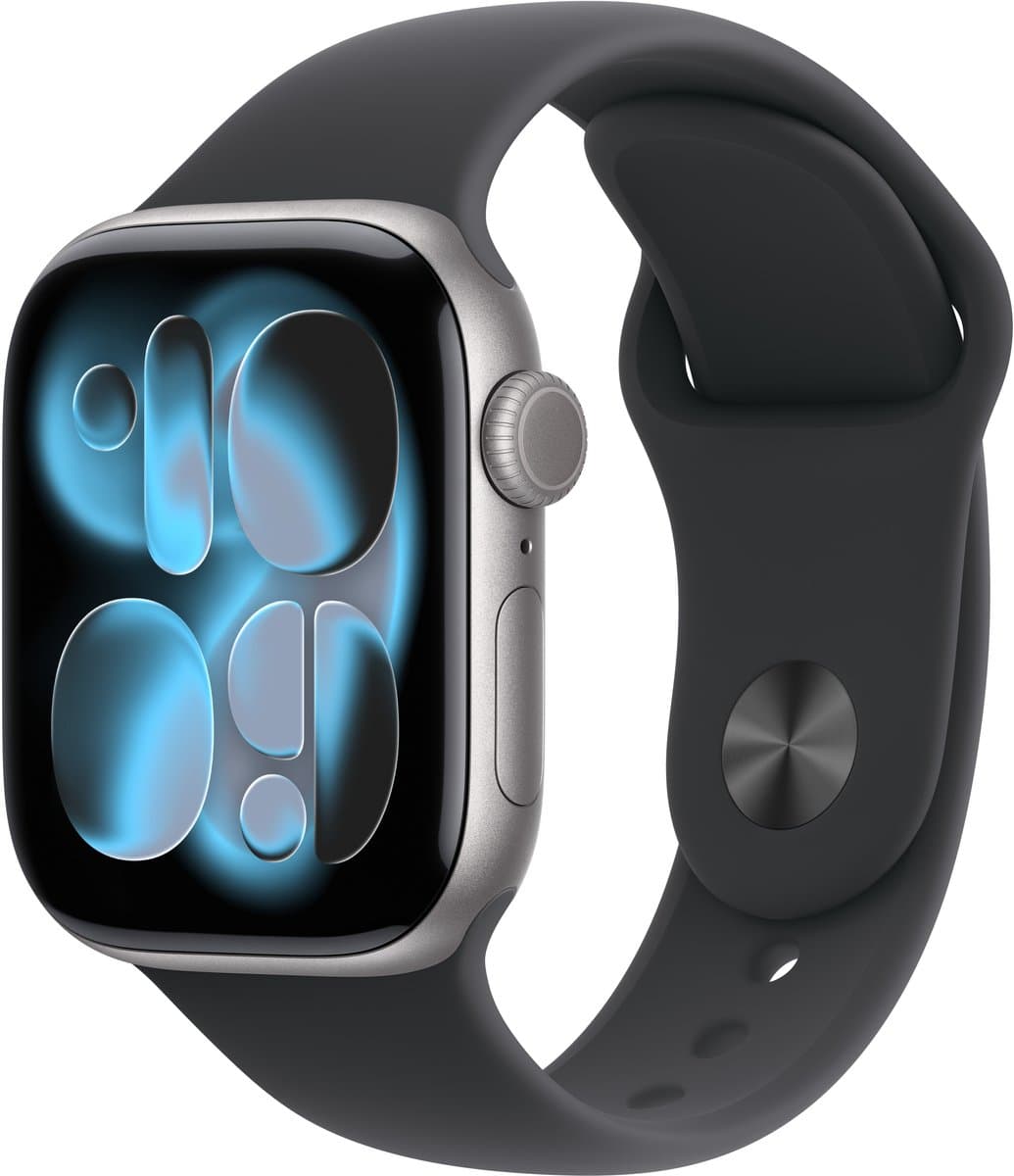 APPLE Watch Series 11 GPS + Cellular - 42mm Aluminium Case - Black Sport Band M/L Smartwatch Space Grey — afbeelding 1