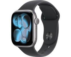 Apple Watch 11 - Wifi + 5G - 42mm - Space Grey Aluminium Case with Black Sport Band - M/L