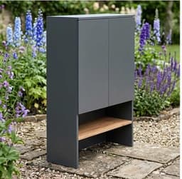 Wasmachinekast bovenbouw 68x29x100,4 cm – Opbergkast voor wasmachine met planken, ruimtebesparende wasmachine ombouw, moderne badkamerkast – Antraciet/Eiken – Urbanhome — thumbnail 2
