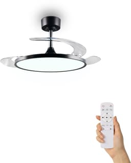 Fantiluxe - Soren - Plafondventilator met verlichting - Zwart - Ø106cm - Afstandsbediening - Met lamp - Plafond ventilator - Slaapkamer — thumbnail 1